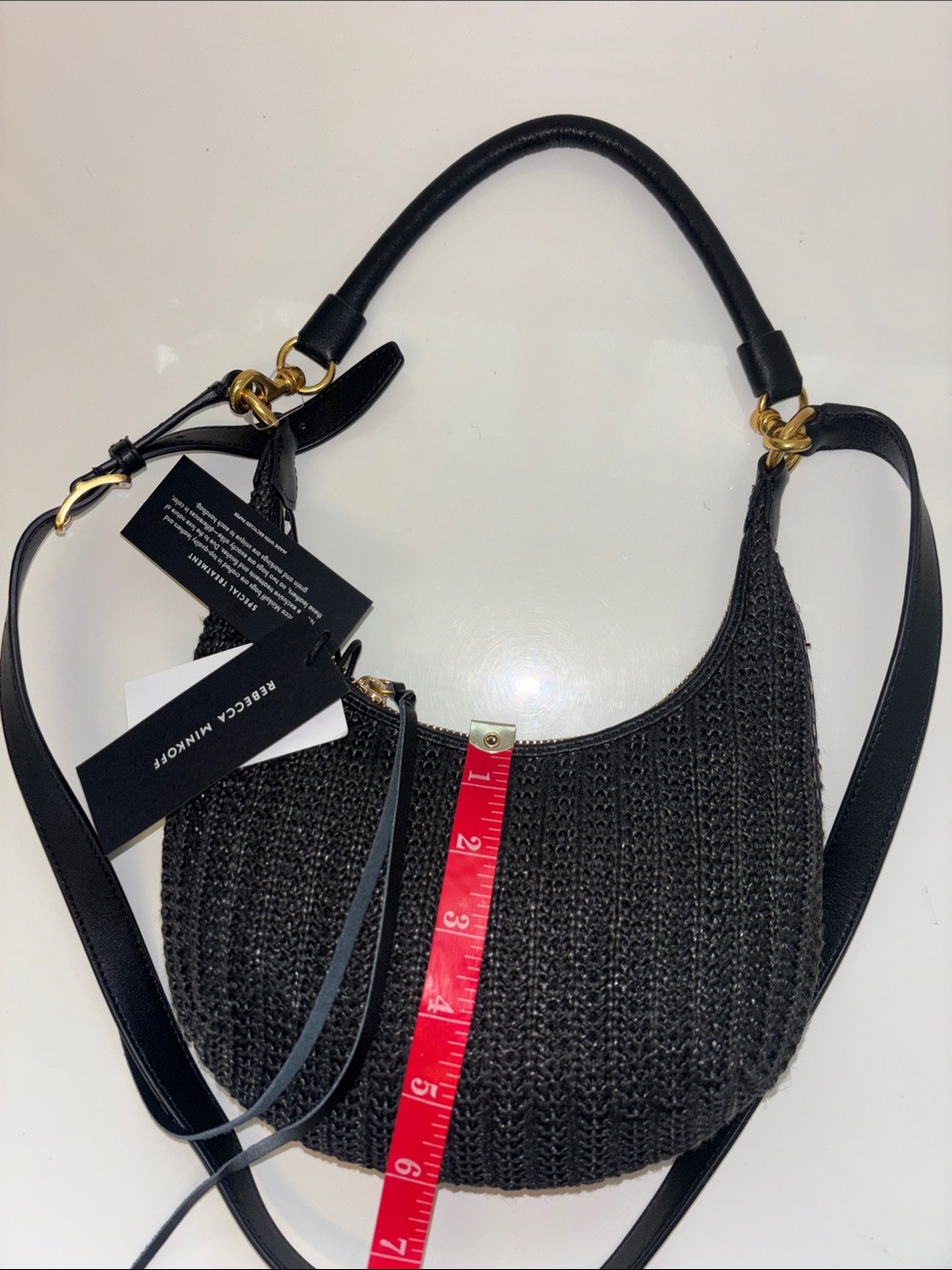 Rebecca Minkoff Darren Crescent Crossbody Bag Black Purse studded RYFBD072 NWT - Picture 10 of 11